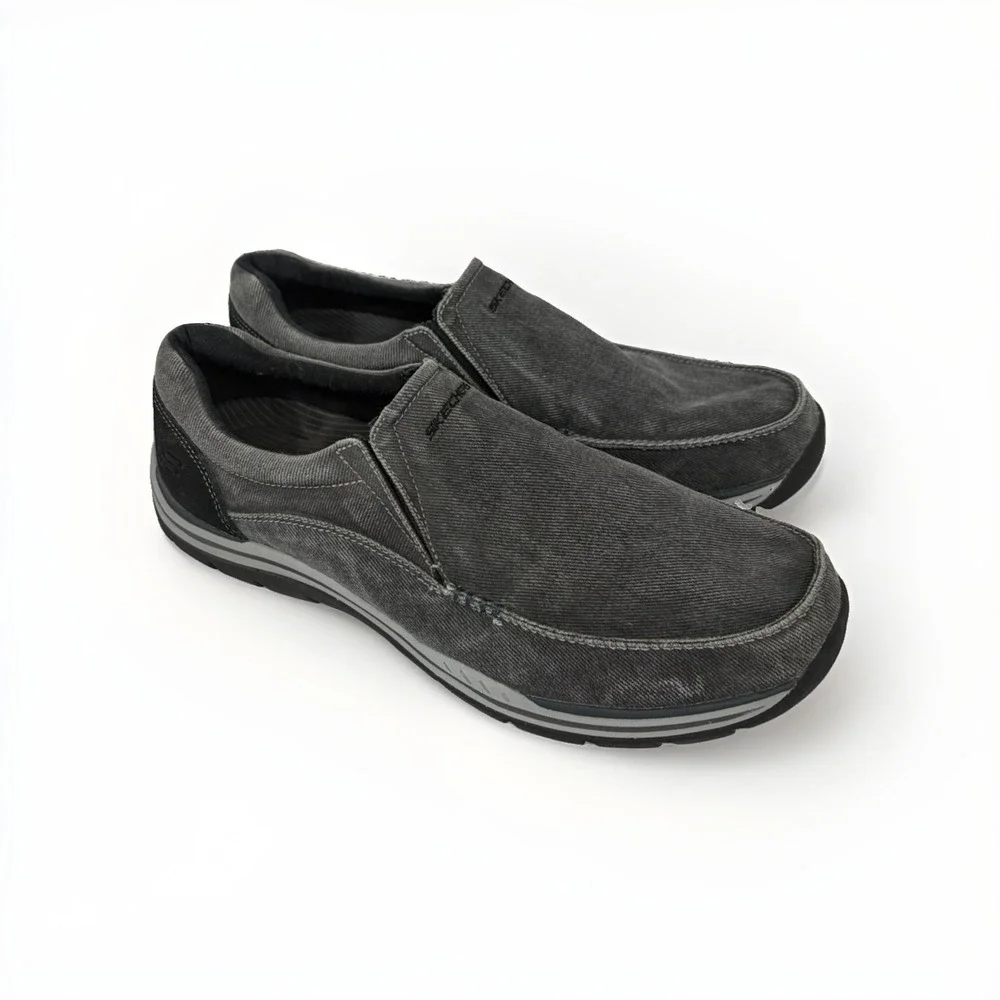 Skechers Expected Avillo 64109 Men's Size 12 GRAY Canvas Slip-On Loafers S1